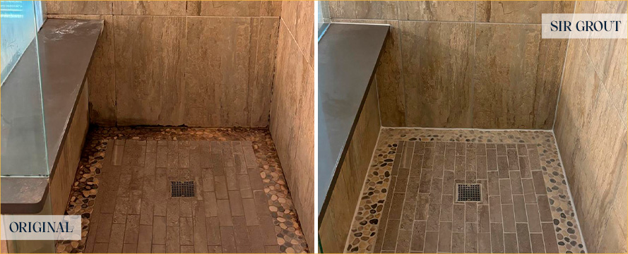 Shower Before and After Our Superb Tile Cleaning Services in Dallas, TX