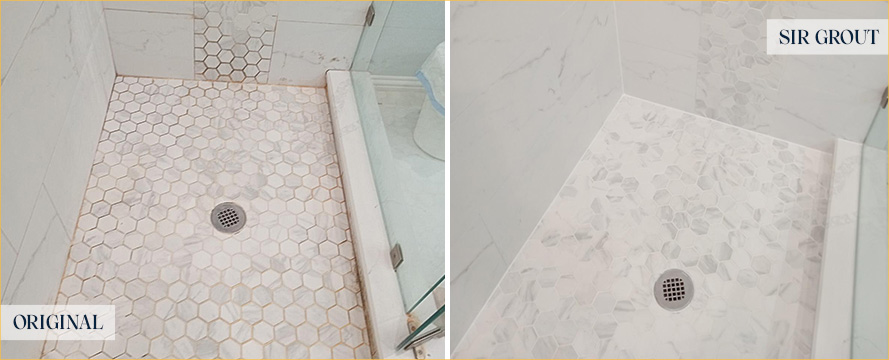 Shower Before and After a Superb Tile Cleaning in Fort Worth, TX