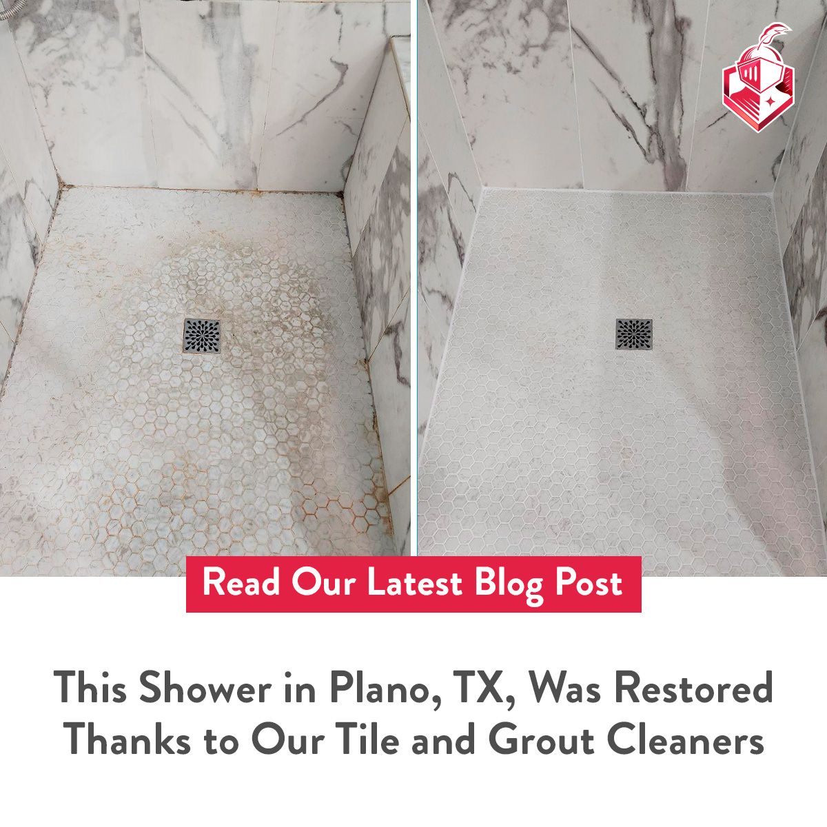 This shower in Plano, TX, was restored thanks to our tile and grout cleaners.