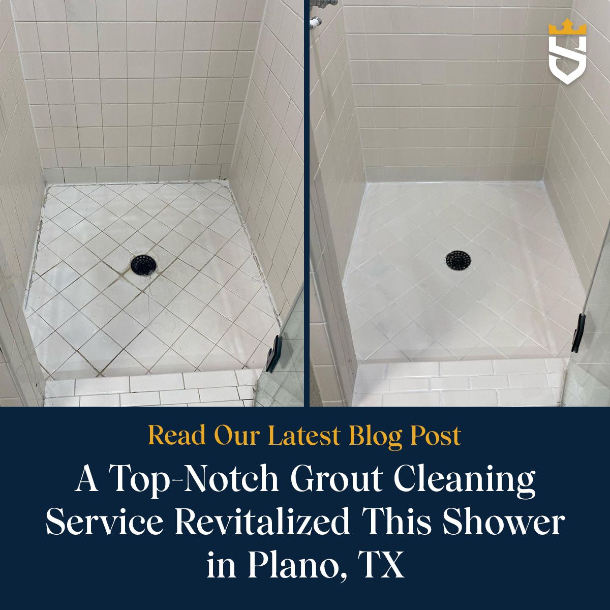 A Top-Notch Grout Cleaning Service Revitalized This Shower in Plano, TX